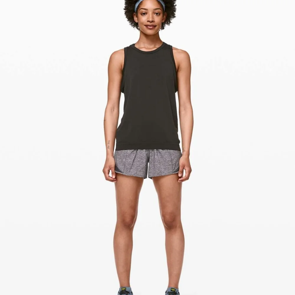 Lululemon Hotty Hot Short II *Long 4" Heather Lux Multi Black / Heathered Black - Picture 3 of 13